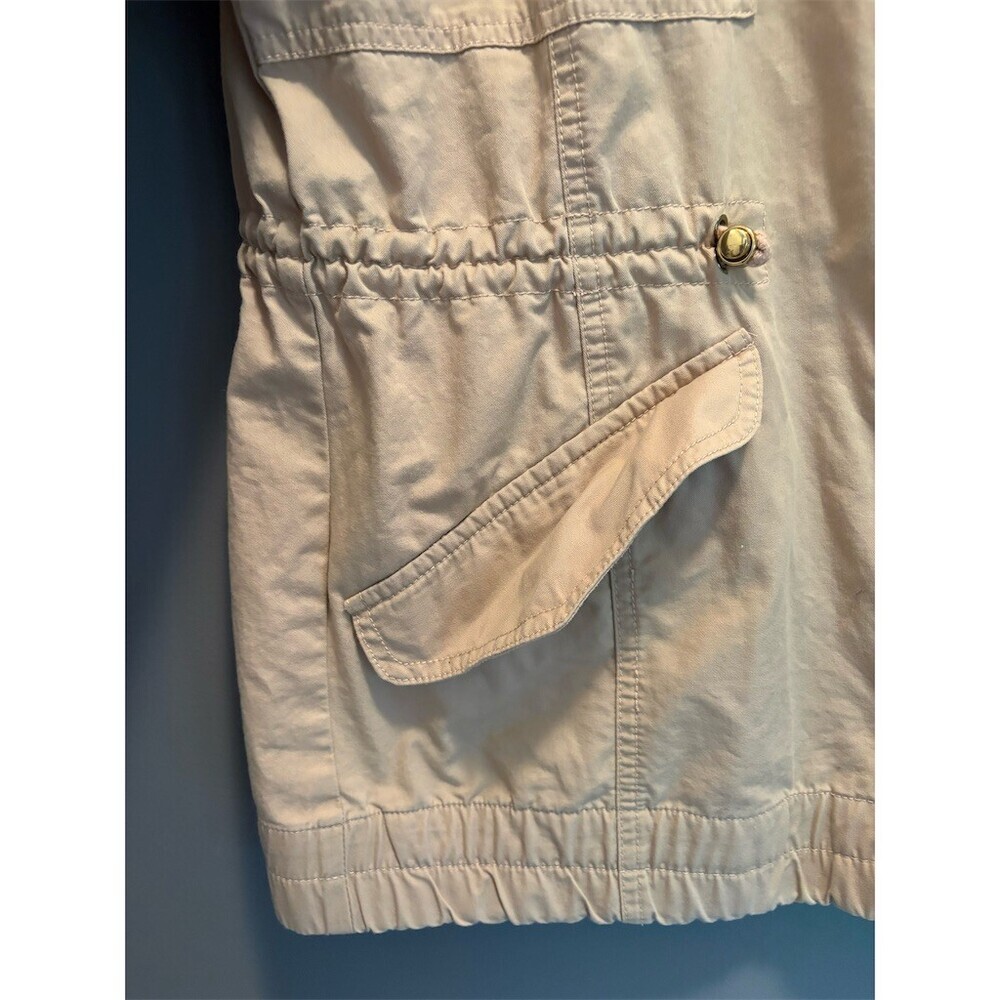 Love Tree Utility Anorak Jacket Womens Large Beige Hooded Drawstring Waist - Picture 3 of 11